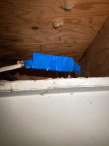 Deshaies Electrical Services preparing electrical wire for deck and fence installation
