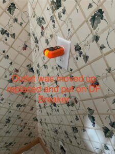 Deshaies Electrical Services relocated and upgraded an outlet for new kitchen appliances