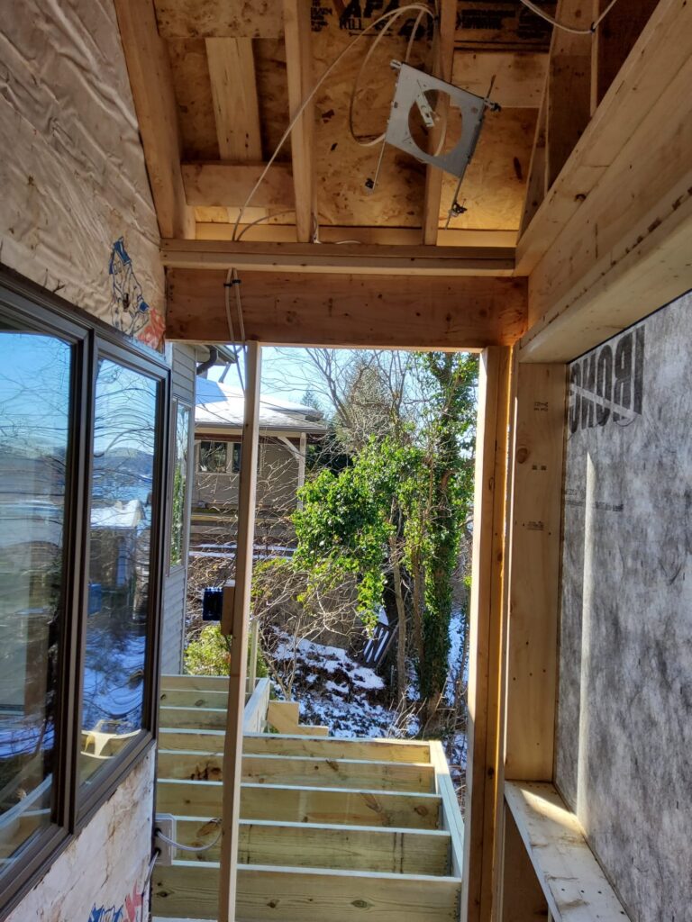 Deshaies Electrical Services completing initial rough-in for electrical wiring in a new construction project