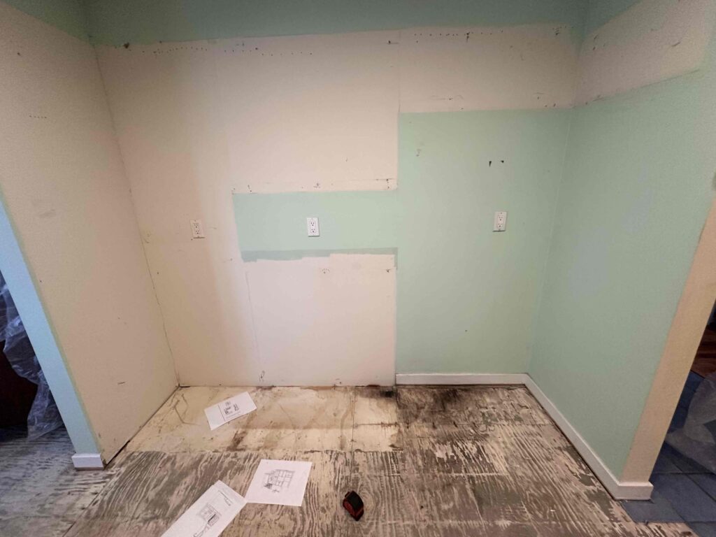 Deshaies Electrical Services inspecting kitchen outlets and planning for lighting installation