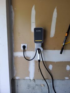 Deshaies Electrical Services installing an EV charging outlet in a garage