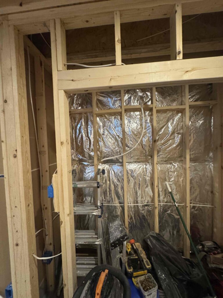 Wiring installation for basement room outlets by Deshaies Electrical Services
