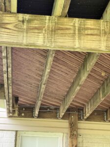 Wiring installation for ceiling fans under the pavilion by Deshaies Electrical Services